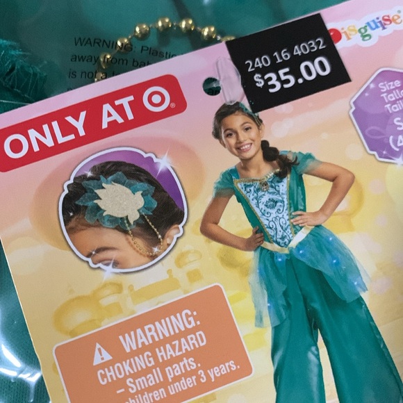 NWT princess jasmine deluxe light up Halloween costume jumpsuit with headpiece - Picture 4 of 7